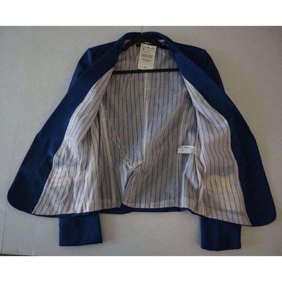 Zara 2005/914/700 Women's Sz S Cobalt Blue One Button Blazer Suit Jacket - Picture 5 of 5